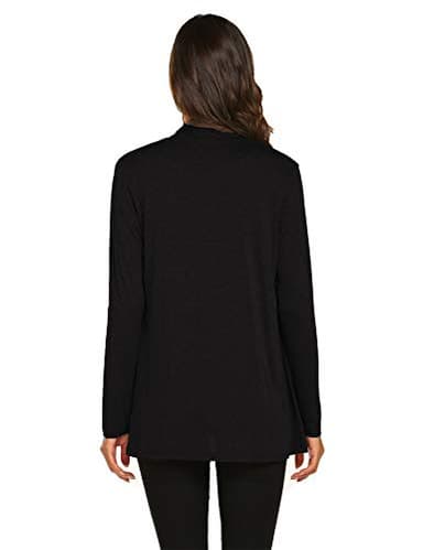Newchoice Women's Dressy Casual Lightweight Cardigans Long Sleeve Flowy Soft Drape Open Front Cardigan Sweaters (Black, XL) - Image 8