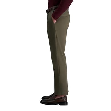 Haggar Men's Premium No Iron Khaki Classic Fit Pleat Front Casual Pant (Regular and Big & Tall Sizes), Toast, 36W x 29L - Image 2