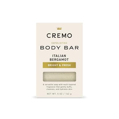 Cremo Exfoliating Body Bar for Men, Italian Bergamot Scent, Multi-Layered Fragrance That Buffs, Cleanses and Hydrates Skin, 5oz - Image 1