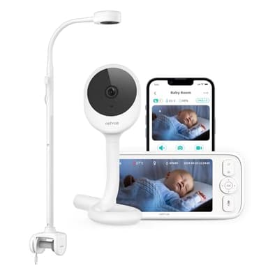 NETVUE Upgraded Baby Camera Monitor Video - 5000mAh Baby Monitor with Camera and Audio, 5" Display, 4 in 1 Bracket Meets The Needs in All Scenarios, Smart Phone App, Cry Detection - Image 1