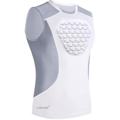 Cabasse Youth Chest Protector, Heart-Guard/Sternum Protection Shirt for Baseball, Football, T Ball, Lacrosse & Goalies (X-Small, White Grey) - Image 1