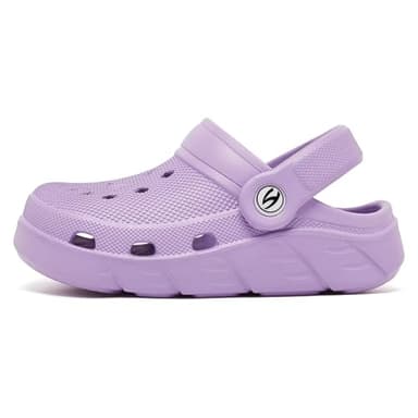 HOBIBEAR Kids Garden Clogs Toddler Sandals for Boys Girls Slipper Beach Water Shoes Slip on (Toddler/Little/Big Kids)(11 Little Kid,Light Purple) - Image 2