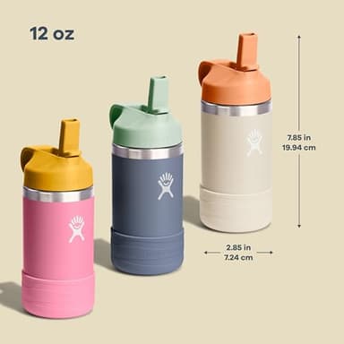 Hydro Flask Kids Water Bottle for School - Stainless Steel and Insulated with Straw Cap - 12 Oz in Anemone Purple - Image 3