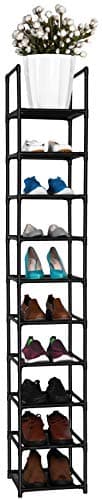FIDUCIAL HOME 10 Tiers Shoe Rack Space Saving Vertical Single Pairs Sturdy Shoe Shelf Storage Organizer - Image 2