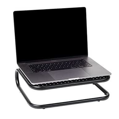 Mind Reader Monitor Stand, Set of 2, Ventilated Laptop Riser, Desktop Organizer, Metal, 14.25"L x 11"W x 4.25"H, Black - Image 5
