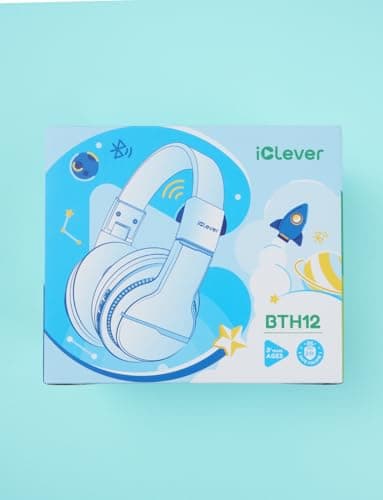 iClever BTH12 Kids Bluetooth Headphones,Colorful LED Lights Kids Headphones Wireless,74/85dBA Safe Volume,85H Playtime,Fast Charging,Bluetooth 5.2,Over Ear,Built-in Mic for iPad/Tablet/Airplane,Blue - Image 11