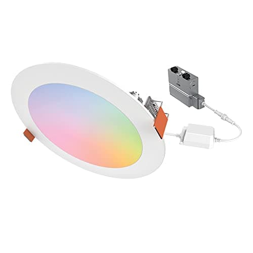 HLB6099WZRGBWMWR: HALO 6” Smart Wi-Fi Slim Canless LED Downlight Powered by WiZ Pro, Dimmable Full Color with Smart Home Integration - Image 1