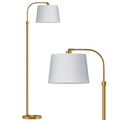 Oneach 62" Gold Floor Lamp for Living Rooms Tall Arc Standing Lamps for Bedrooms Industrial Corner Nursery Girls Kid Vintage Mid-Century Modern Reading Light Office Antique Brass Shade Lantern - Image 10