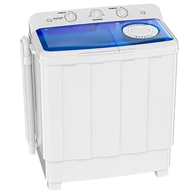 Auertech Portable Washing Machine, 28lbs Twin Tub Washer Mini Compact Laundry Machine with Drain Pump, Semi-automatic 18lbs Washer 10lbs Spinner Combo for Dorms, Apartments, RVs - Image 1