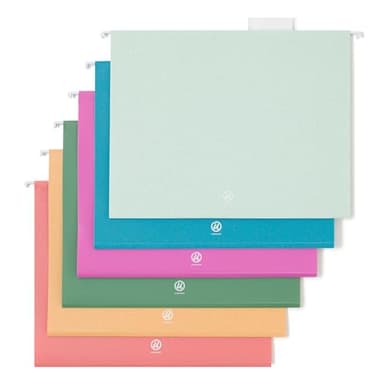 U Brands U-Eco Poly Hanging File Folders, Set of 12, Assorted Brights, White Metal Hanging Rods, Letter Size (6596U01-12) - Image 8
