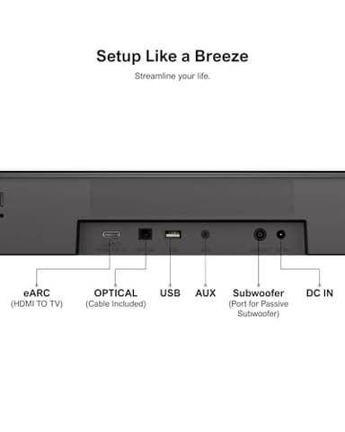 ULTIMEA 5.1ch Sound Bar with Dolby Atmos, Surround Sound System for TV, App Control, Home Theater Sound System, TV Soundbar with Subwoofer, 2 Surround Speakers, HDMI eARC/Opt/AUX/BT, Aura A50 Pro - Image 8