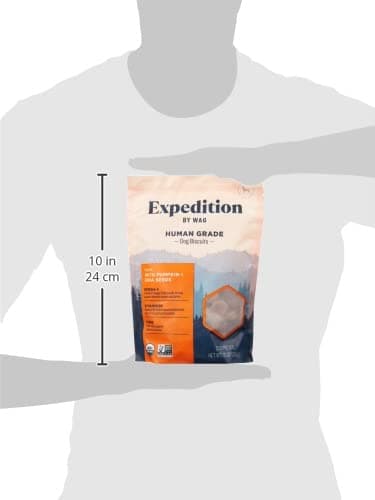 Amazon Brand - Wag Expedition Human Grade Organic Biscuits Dog Treats, Non-GMO, Pumpkin & Chia Seed, 10 oz, Pack of 1 - Image 4