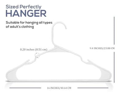 Utopia Home - Plastic Hangers 50 Pack - Space Saving Clothes Hanger - Durable and Strong Closet Organizers and Storage Makes It Ideal Stocking Stuffers or Apartment or Dorm Room Essentials (White) - Image 2