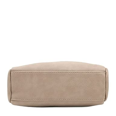 FashionPuzzle Triple Zip Small Crossbody Bag (Beige Brick) - Image 3