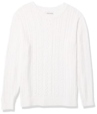Amazon Essentials Women's Soft Fisherman Cable Long-Sleeve Crewneck Sweater (Available in Plus Size), White, Small - Image 10