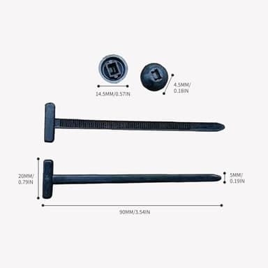 150PCS Nylon Universal Cable Tie Buckle,Plastic Cable Ties Tool, Heavy Duty Self-Locking Zip Ties Holder with Pin & Button Design,UV Resistant Black Zipties for Car Daily Auto Fixing (50PCS) - Image 7