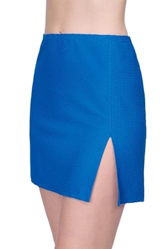 Gottex Harbourside Cobalt Women’s Textured Pull on Mini Skirt Swimsuit Cover Up Beachwear Essential - Image 2