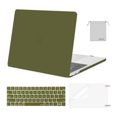 MOSISO Compatible with MacBook Pro 13 inch Case M2 2025, 2024, 2023, 2022-2016 A2338 M1 A2251 A2289 A2159 A1989 A1708 A1706, Plastic Hard Shell&Keyboard Cover&Screen Film&Storage Bag, Capulet Olive - Image 1