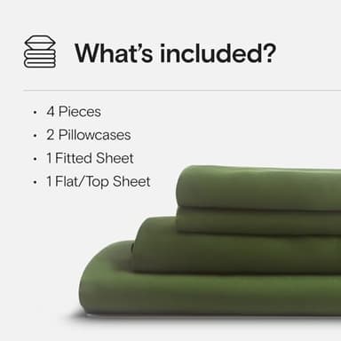DOZ Sheet Set, 100% Viscose derived from Bamboo, Organically Grown, Buttery Soft, Cooling Sheets, High GSM, Deep Pockets - 4 Piece - 2 Pillowcases 1 Fitted 1 Top Sheet (Forest, Queen) - Image 2