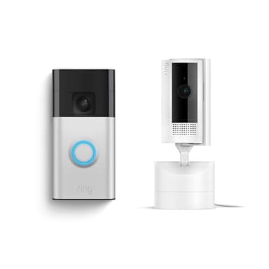 Ring Battery Doorbell with Ring Pan-Tilt Indoor Cam (White) - Image 1