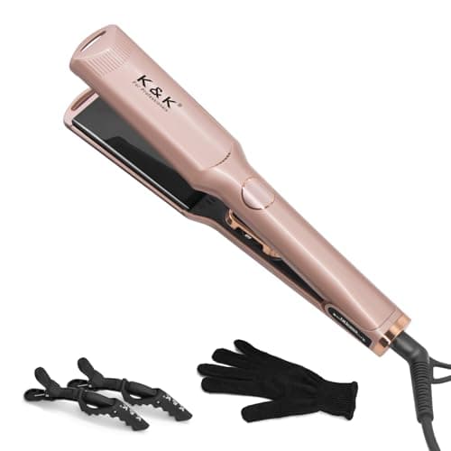 Mini 1/2 inch Flat Iron LED Display Tourmaline Titanium Ceramic Plate 4D 360°Swivel Small Hair Straightener for Woman Short Hair Adjustable Temperature Dual Voltage Auto Shut Off (Rose Gold, 1.5 Inch) - Image 1