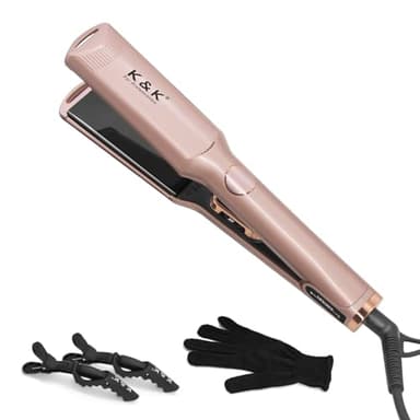 Mini 1/2 inch Flat Iron LED Display Tourmaline Titanium Ceramic Plate 4D 360°Swivel Small Hair Straightener for Woman Short Hair Adjustable Temperature Dual Voltage Auto Shut Off (Rose Gold, 1.5 Inch) - Image 1