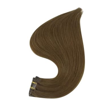 Full Shine Human Hair Clip in Extensions Brown 22 Inch Seamless Clip in Hair Extensions Human Hair Remy Medium Brown for Long Hair Thick Ends 8 PCS 120 Grams - Image 8
