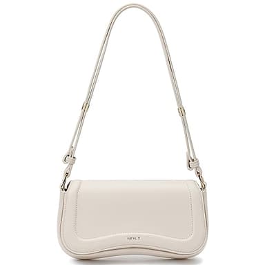 Keyli Shoulder Bag for Women mini Crossbody Purses Retro Classic Handbag Waterproof Vegan Leather Clutch Tote Hobo Purse Designer Bags with Adjustable Strap Beige - Image 1