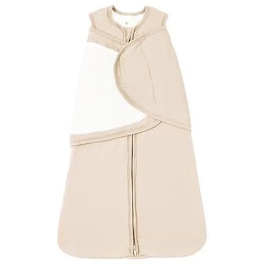 TOTBASIC Baby Swaddle Blanket 3-6 Months, 1.0 TOG 3-Way Adjustable Baby Sleep Sack, Oat - Image 1