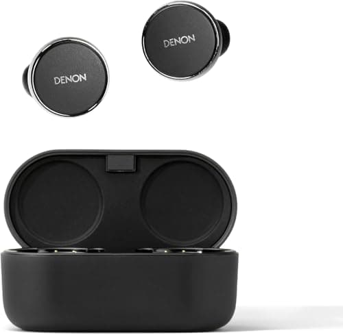 Denon PerL Pro True Wireless Earbuds - Adaptive Active Noise Cancelling, Personalized Sound with Masimo Adaptive Acoustic Technology, Spatial Audio, Long-Lasting Battery, Wireless Charging, Black - Image 1