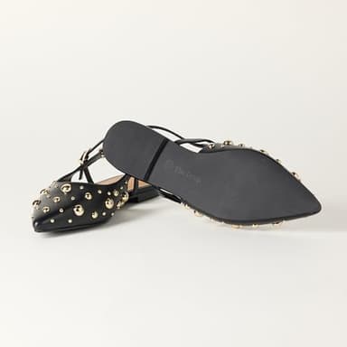 The Drop Women's Tammie Pointed Toe Flat, Black Studded, 8.5 - Image 4