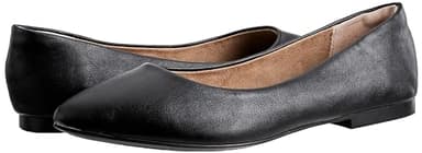 Amazon Essentials Women's Pointed-Toe Ballet Flat, Black Faux Leather, 8 - Image 7