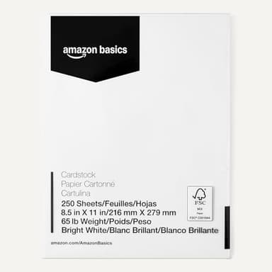Amazon Basics Cardstock Paper, 8.5" x 11", 65 lb/176 gsm, 96 Bright, White, 250 Sheets - Image 5