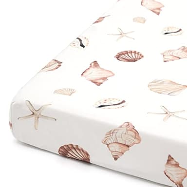 GRSSDER Stretchy Super Soft Jersey Knit Fitted Pack n Play Sheets Set 2 Pack,Portable/Mini Crib Sheets Snug and Safe,Beautiful Marine Organism for Boys and Girls - Image 7