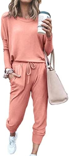 PRETTYGARDEN Women Fall 2 Piece Lounge Outfit Long Sleeve Tops High Waisted Jogger Pants Set Spring Travel Clothes Tracksuit - Image 2