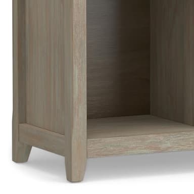 SIMPLIHOME Amherst Console Table - 57 Inch Wide Solid Wood 8-Cube Storage Sofa Table in Distressed Grey, Transitional Cube Bookcase for Entryway or Living Room with Molded Top and Tapered Legs - Image 9