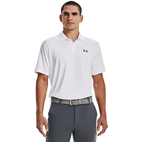 Under Armour Men's Performance 3.0 Polo, (100) White / / Pitch Gray, Medium - Image 1