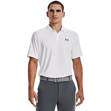 Under Armour Men's Performance 3.0 Polo, (100) White / / Pitch Gray, Medium - Image 1