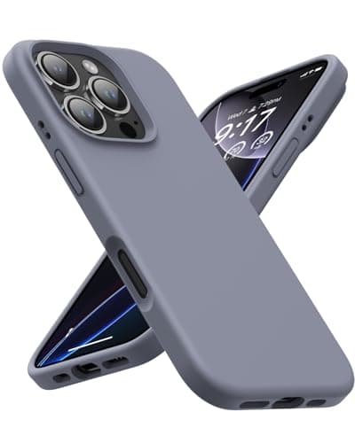 OuXul Designed for iPhone 16 Pro Max Case 6.9"- Slim Liquid Silicone Cover with [Soft Anti-Scratch Microfiber Lining], Shockproof 3-Layer Full Protection (Lavender Gray) - Image 1