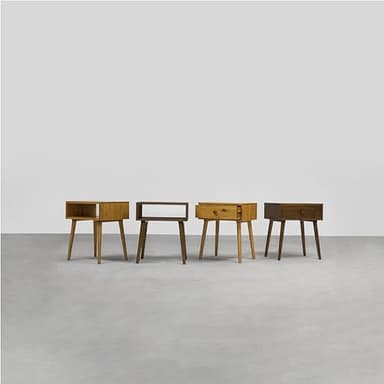 NTC Lux Solid Wood Nightstand with Drawer, Mid Century Modern Side Table Bedroom, Bedside Furniture, Night Stand, End Table, Easy Assembly - Dark Walnut - Image 2