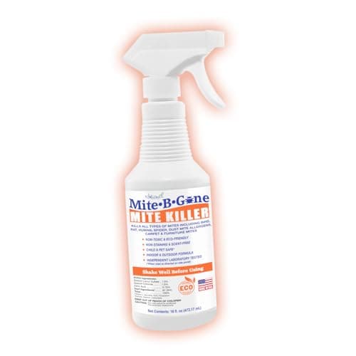 Mite Killer Spray by Mite-B-Gone — Kills Human Mites, Bird, Dust, Spider, Rat, Turkey, Carpet Mites. Treatment for Homes, Furniture, Bedding, Auto & Animals | Non-Toxic | Kid & Pet Safe | 16oz Spray - Image 1