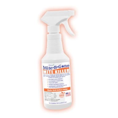 Mite Killer Spray by Mite-B-Gone — Kills Human Mites, Bird, Dust, Spider, Rat, Turkey, Carpet Mites. Treatment for Homes, Furniture, Bedding, Auto & Animals | Non-Toxic | Kid & Pet Safe | 16oz Spray - Image 1