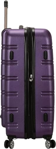Rockland Melbourne Hardside Expandable Spinner Wheel Luggage, Purple, Checked-Medium 24-Inch - Image 3