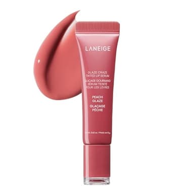 LANEIGE Glaze Craze Tinted Lip Serum for Hydrating, Glossy, Nourished Lips with Plumping Polypeptides, Peach Glaze - Image 1