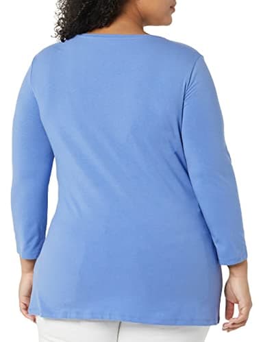 Amazon Essentials Women's Regular-Fit 3/4 Sleeve V-Neck T-Shirt (Available in Plus Size), Blue, XX-Large - Image 5
