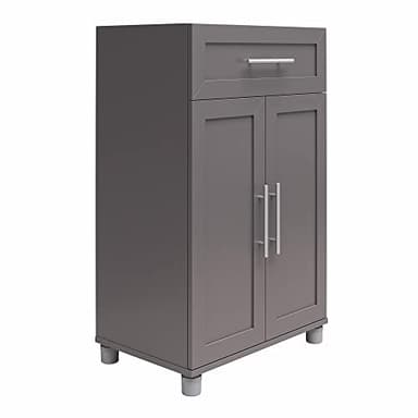 SystemBuild Evolution Camberly Framed Storage Cabinet, 2 Door/1 Drawer, Graphite Gray - Image 6