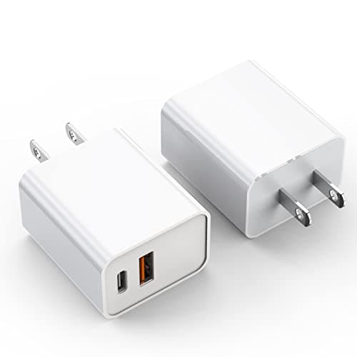 iPhone 17/16 Charger Block, 2Pack 20W Dual Port PD Fast USB C Wall Charger Adapter + USB A Quick Charging Brick Plug Compatible with iPhone Air/17/16/15/14/13/12/11/Pro Max/Plus/XS/XR/X,iPad,AirPods - Image 1