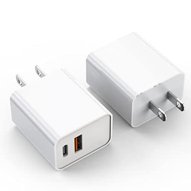 iPhone 17/16 Charger Block, 2Pack 20W Dual Port PD Fast USB C Wall Charger Adapter + USB A Quick Charging Brick Plug Compatible with iPhone Air/17/16/15/14/13/12/11/Pro Max/Plus/XS/XR/X,iPad,AirPods - Image 1