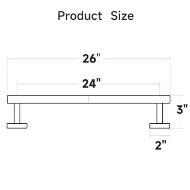 USHOWER Brushed Nickel Towel Bar, 24-Inch Towel Rack for Bathroom Wall Mounted, Thicken SUS304 Stainless Steel Towel Rod Modern Home Decor (Total Length 26-Inch) - Image 3