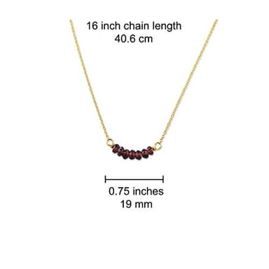 Rebecca Anne Handmade Jewelry Birthstone Bar Necklace, Gold January Garnet Necklace, 16" with 2" Extender, Personalized Layering Necklace Graduation Gift or Birthday Gift for Women, Girls - Image 3